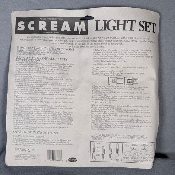Vintage 1997 Scream Light Set Fun World Halloween Yard Scenes Ghostface Mask B - Picture 9 of 11